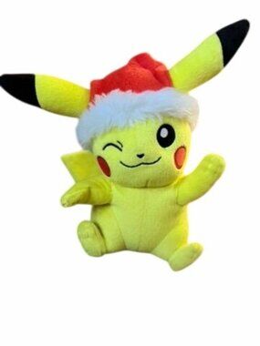 Pikachu Plush Toy With Santa Hat - Christmas Edition - Yellow & Red - Soft Colle